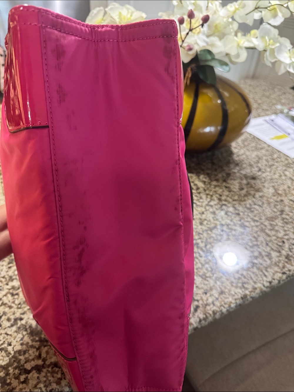 Tory Burch Hot Pink Logo Nylon Tote - Picture 4 of 5